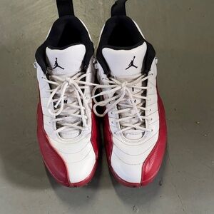 Air Jordan Retro 12 Low Golf Spikes White & Red Sneakers